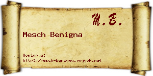 Mesch Benigna névjegykártya